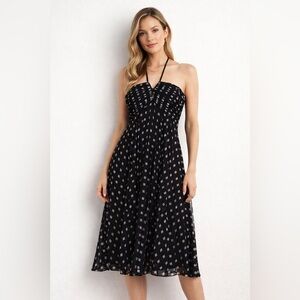 Vintage Ann Taylor Halter Dress Size 12 | Built-In Bust Support